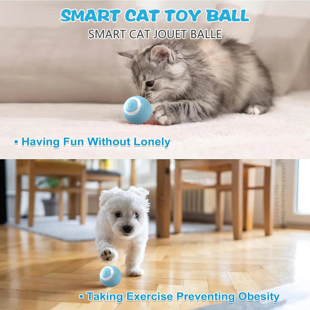 Interactive Electric Rolling Ball for Cats - Intelligent Rotating Toy and Game Accessory