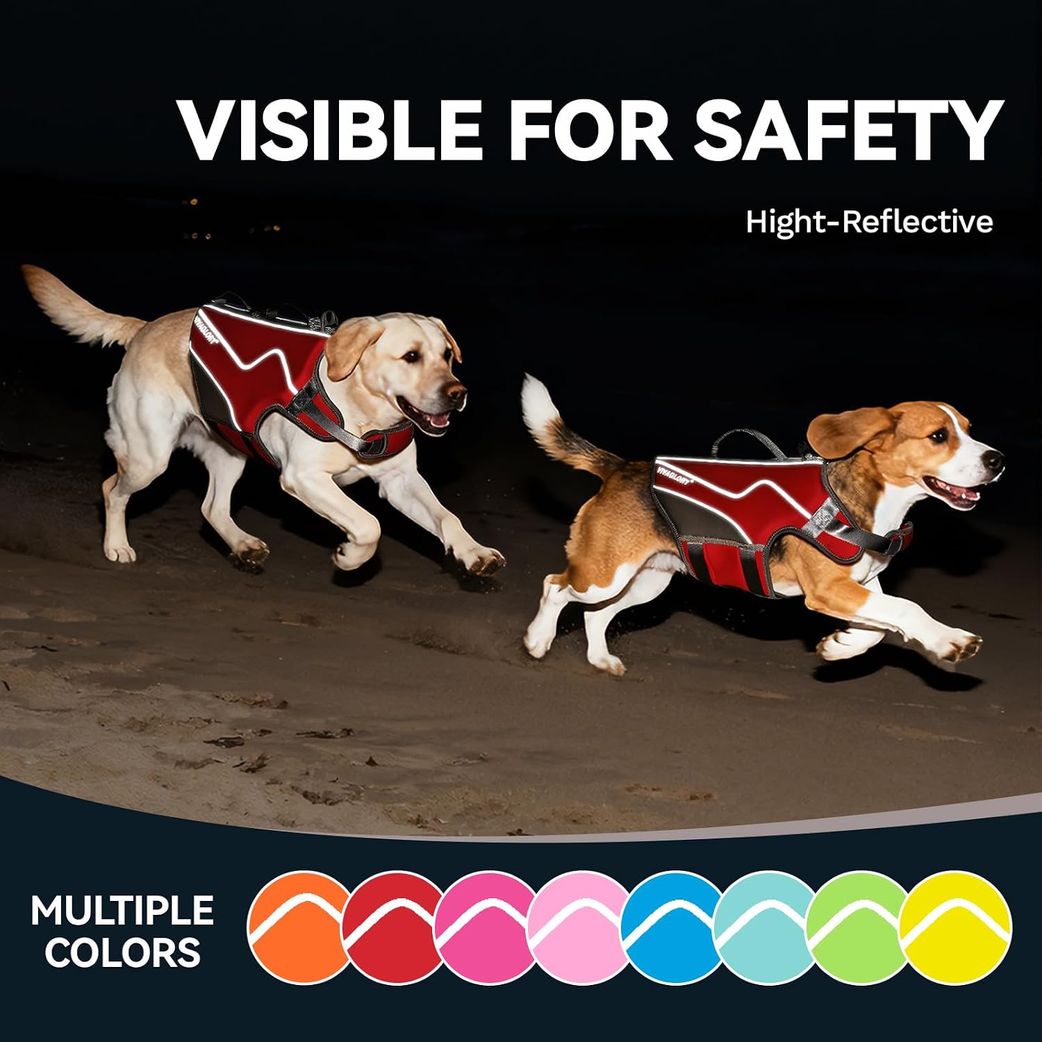 High-Visibility Red Neoprene Dog Life Vest - Adjustable, Comfortable & Safe for Swimming Adventures with Leash Ring & Handle