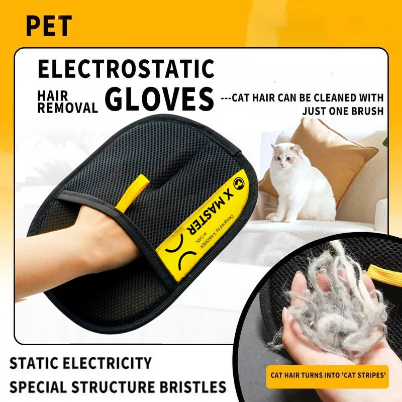 Revolutionary Pet Hair Remover Gloves - Effortless Grooming for Cats and Dogs with 2-in-1 Lint Roller Brush - Eco-Friendly and Reusable!