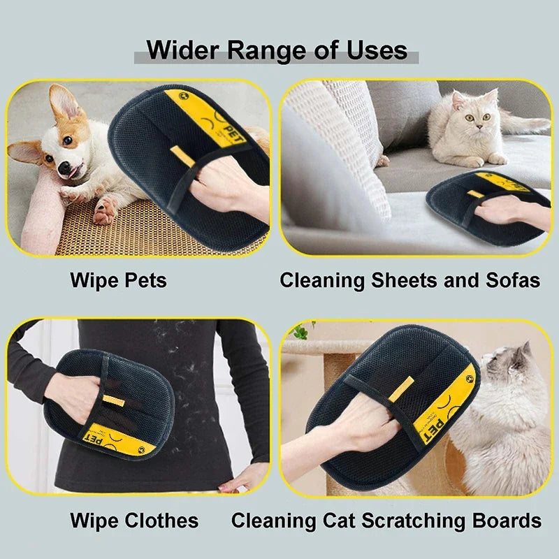 Revolutionary Pet Hair Remover Gloves - Effortless Grooming for Cats and Dogs with 2-in-1 Lint Roller Brush - Eco-Friendly and Reusable!