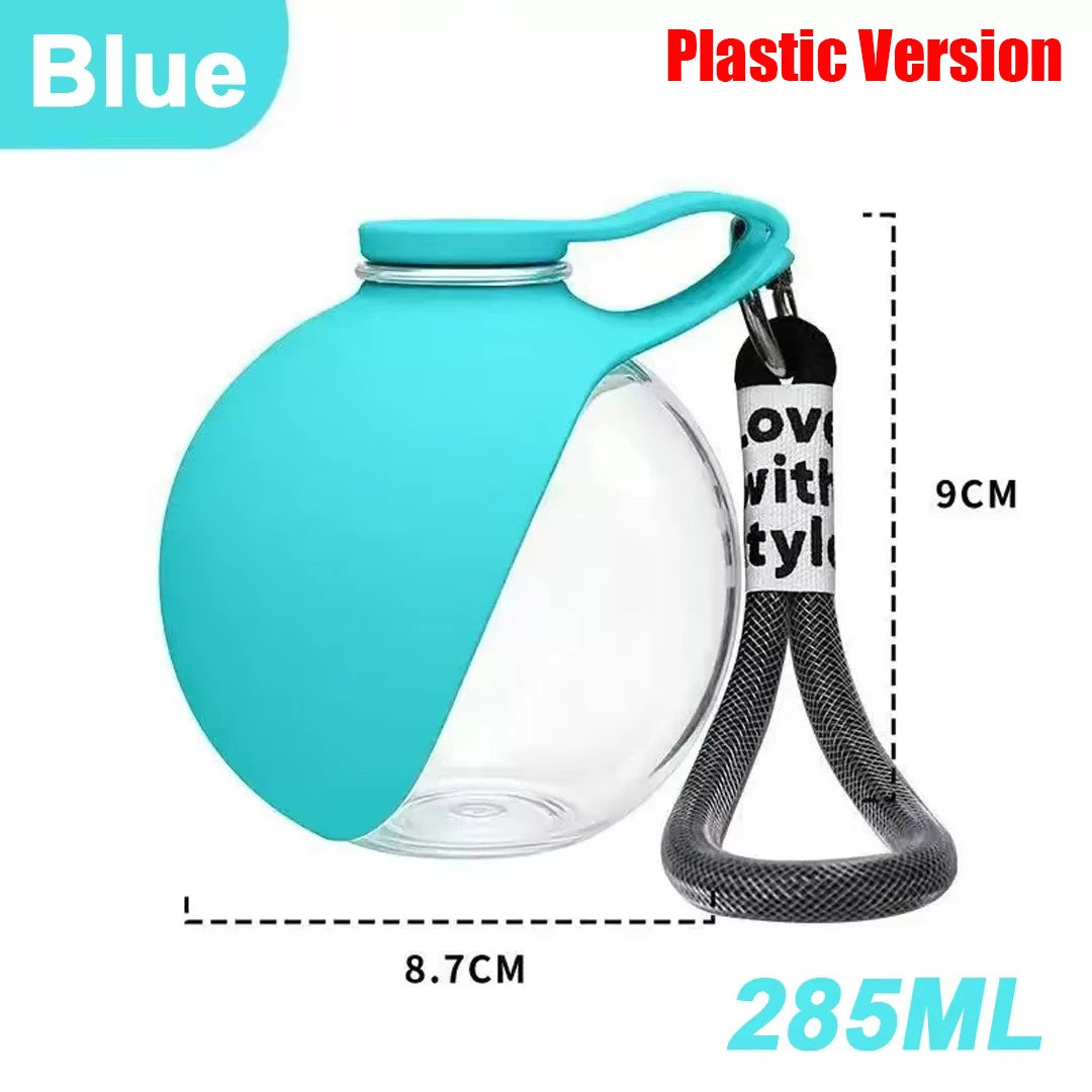 Portable 2-in-1 Dog Water Bottle for Small Breeds - Leak-Proof and Compact Stainless Steel Design with Silicone Components