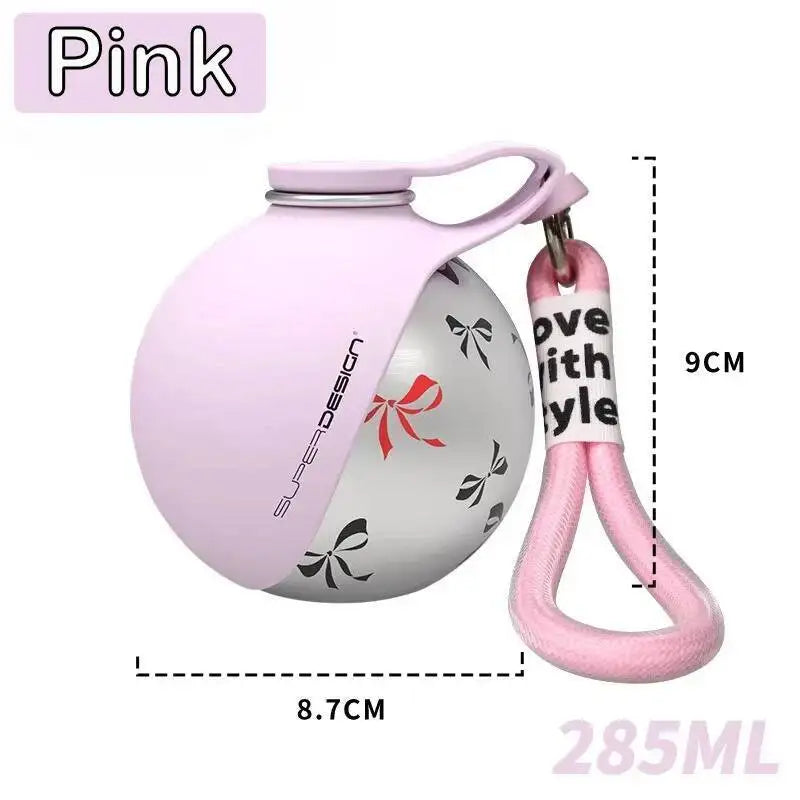 Portable 2-in-1 Dog Water Bottle for Small Breeds - Leak-Proof and Compact Stainless Steel Design with Silicone Components