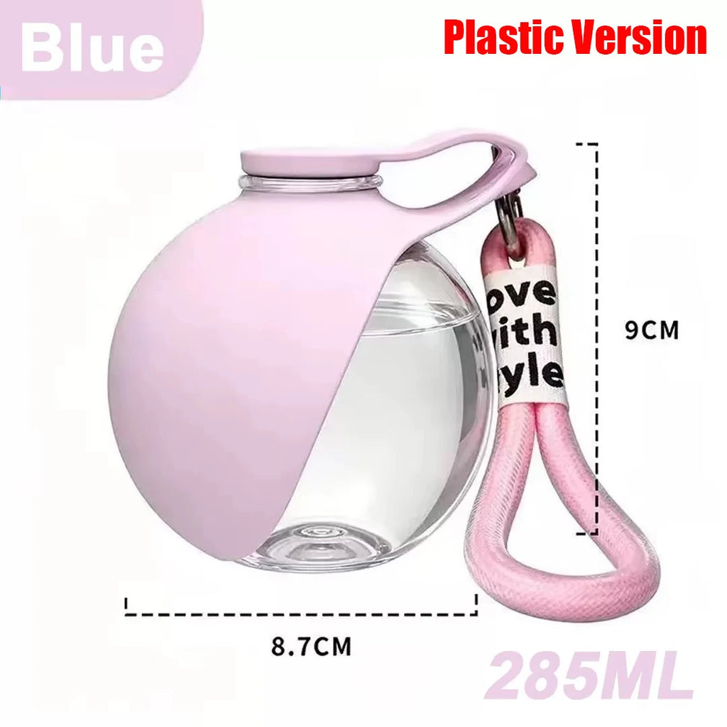 Portable 2-in-1 Dog Water Bottle for Small Breeds - Leak-Proof and Compact Stainless Steel Design with Silicone Components