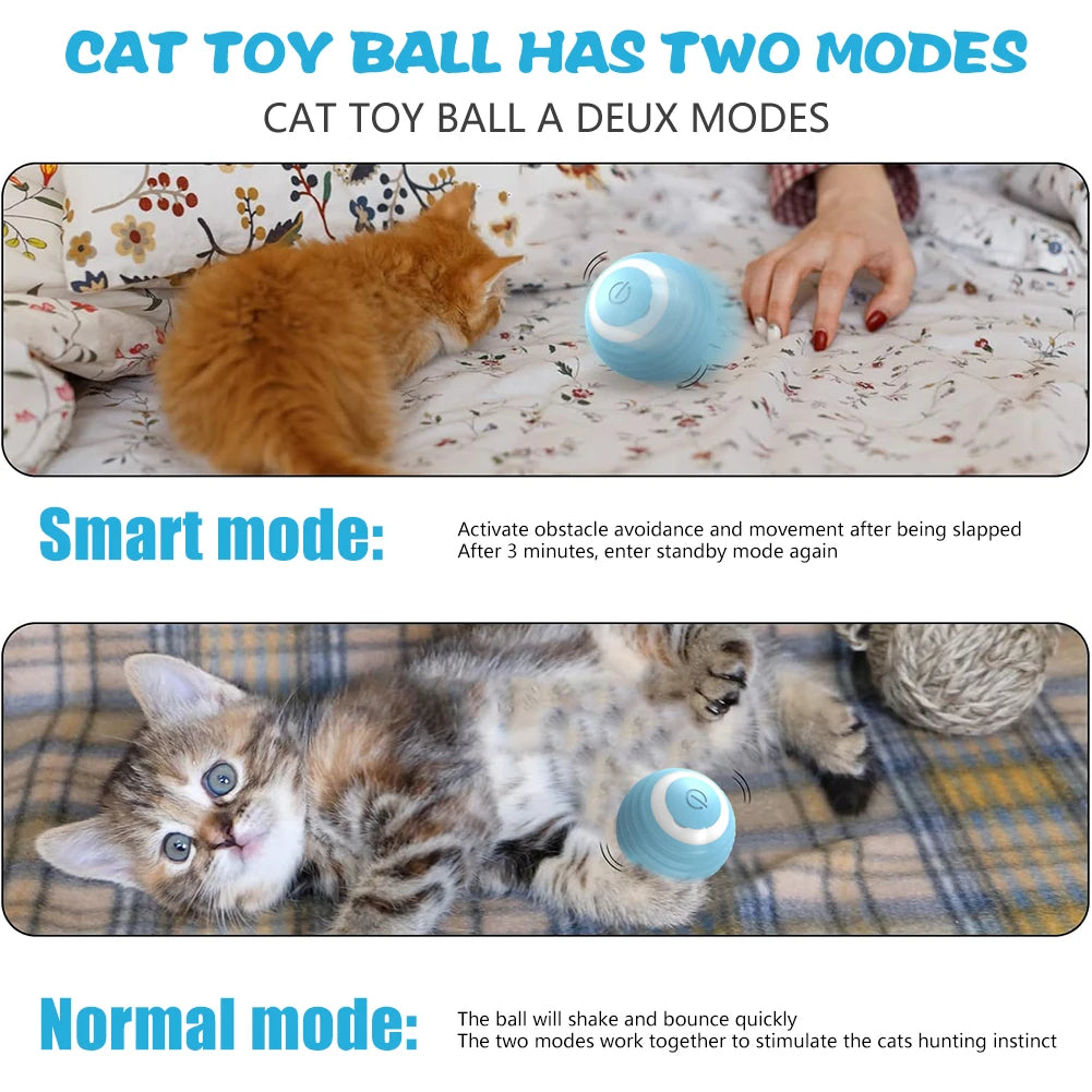 Interactive Electric Rolling Ball for Cats - Intelligent Rotating Toy and Game Accessory